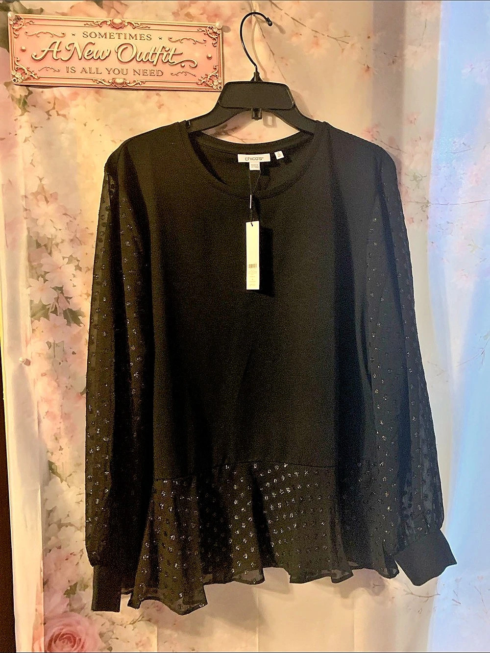 Chico's Black Long Sleeve Tunic